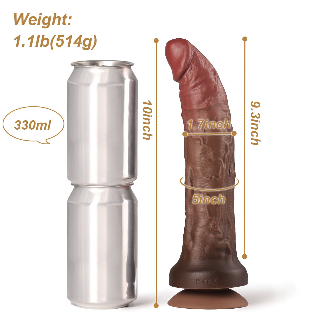 Large double dildo Damon dimensions
