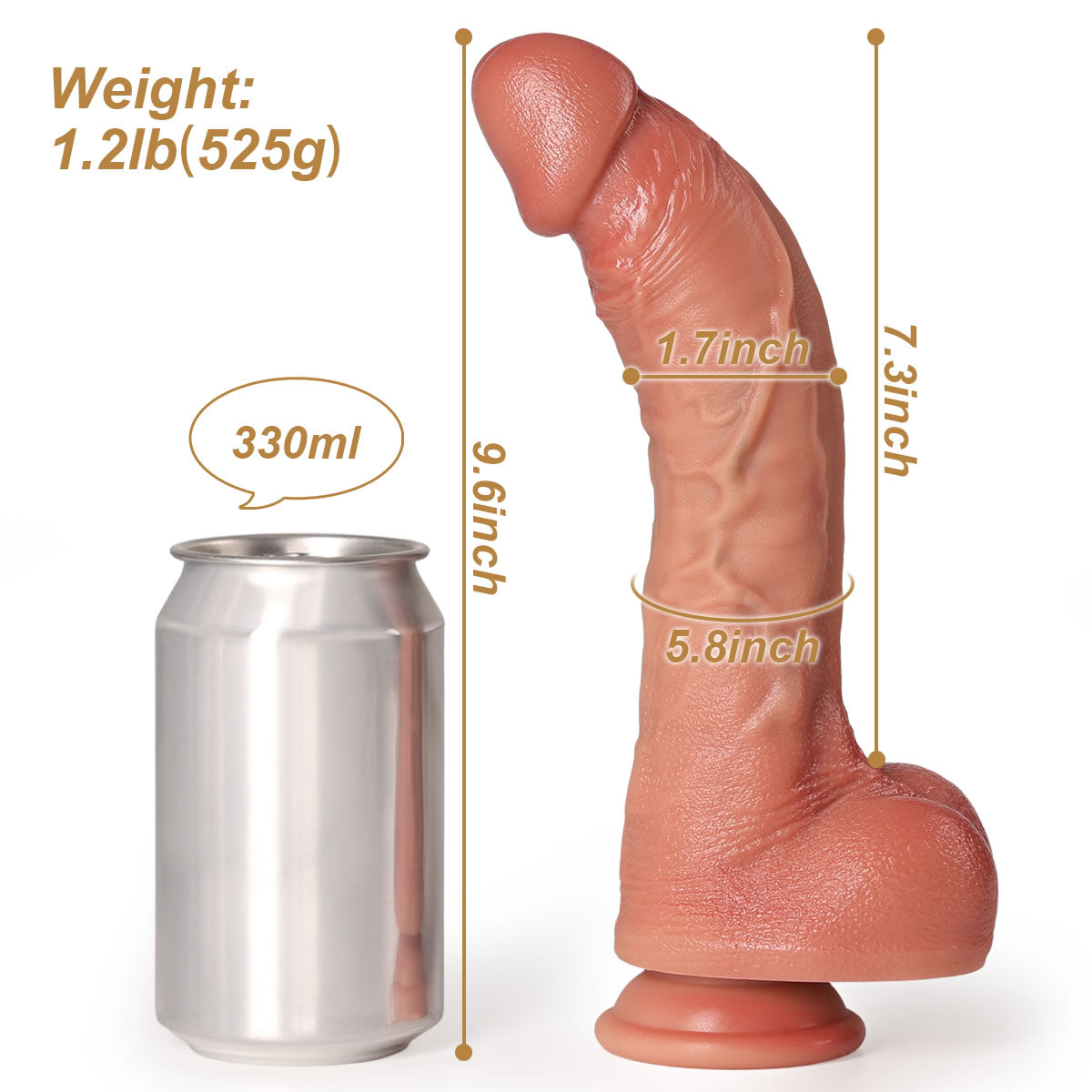 Hunter Realistic Curved Dildo Size Comparison