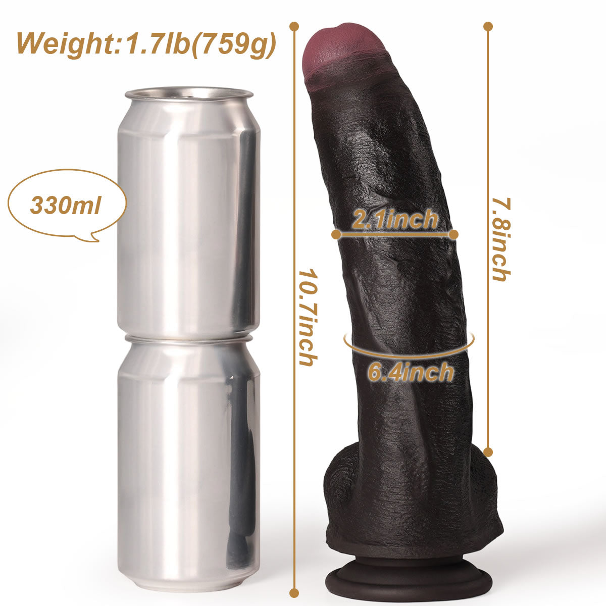 Obsidian Dual Density Dildo – Size