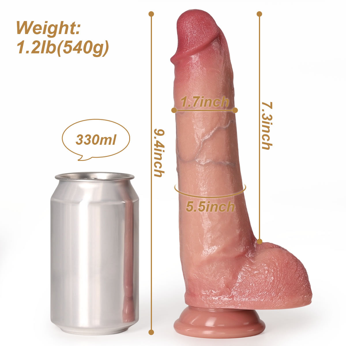 Oliver Realistic Dildo Size Comparison