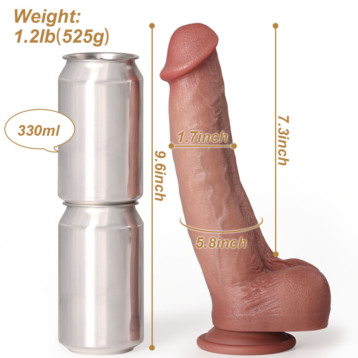 Silas Thick Realistic Dildo – Size