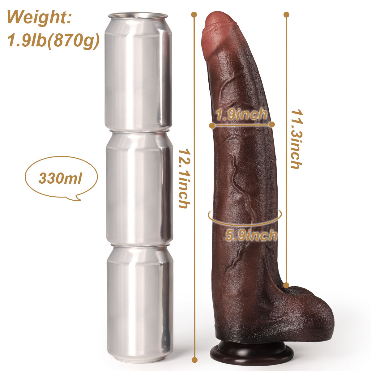 XXL Dildo Logan Large Size Specifications