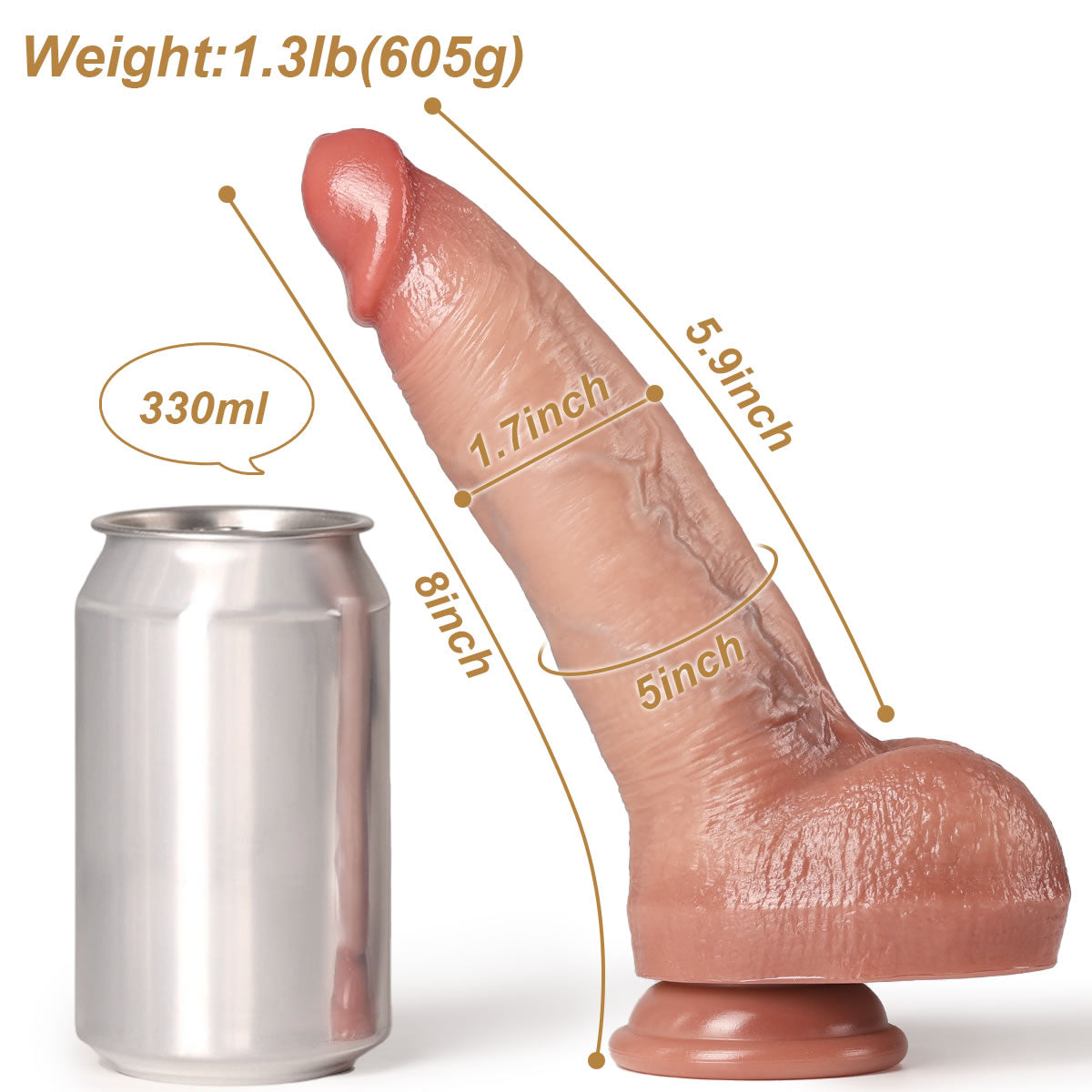 Leo 2.0 Vibrating Thrusting Dildo Dimensions
