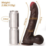 Atlas Huge Dildo Black Size 9.3 Inch Insertable Length