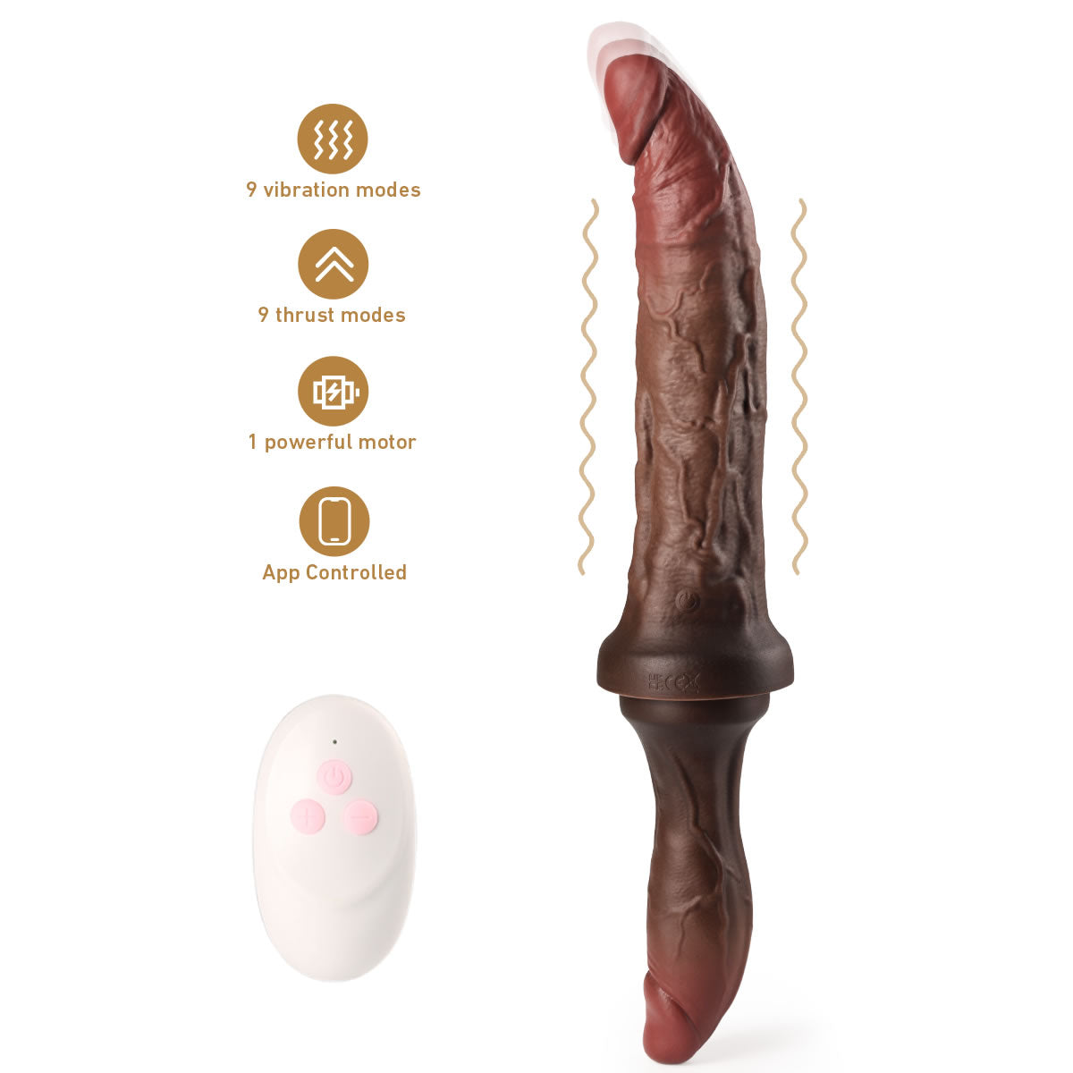 3-in-1 double ended dildo 38cm