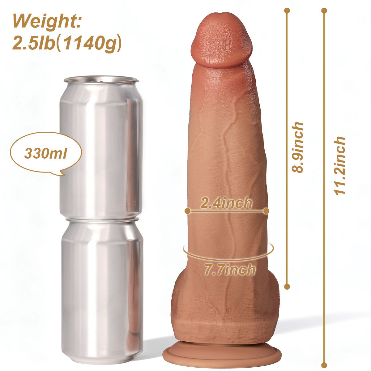 Rex Tapered Silicone Dildo Flesh Scale Comparison