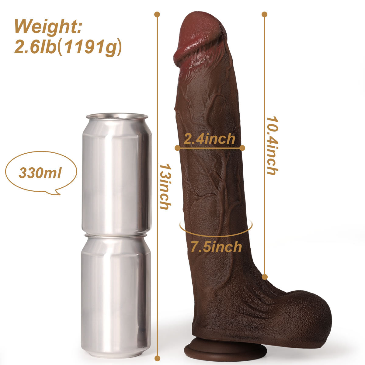 Rocco XXL Huge Silicone Dildo Size 13 Inch