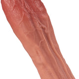 Thrusting dildo with raised veins along the realistic shaft