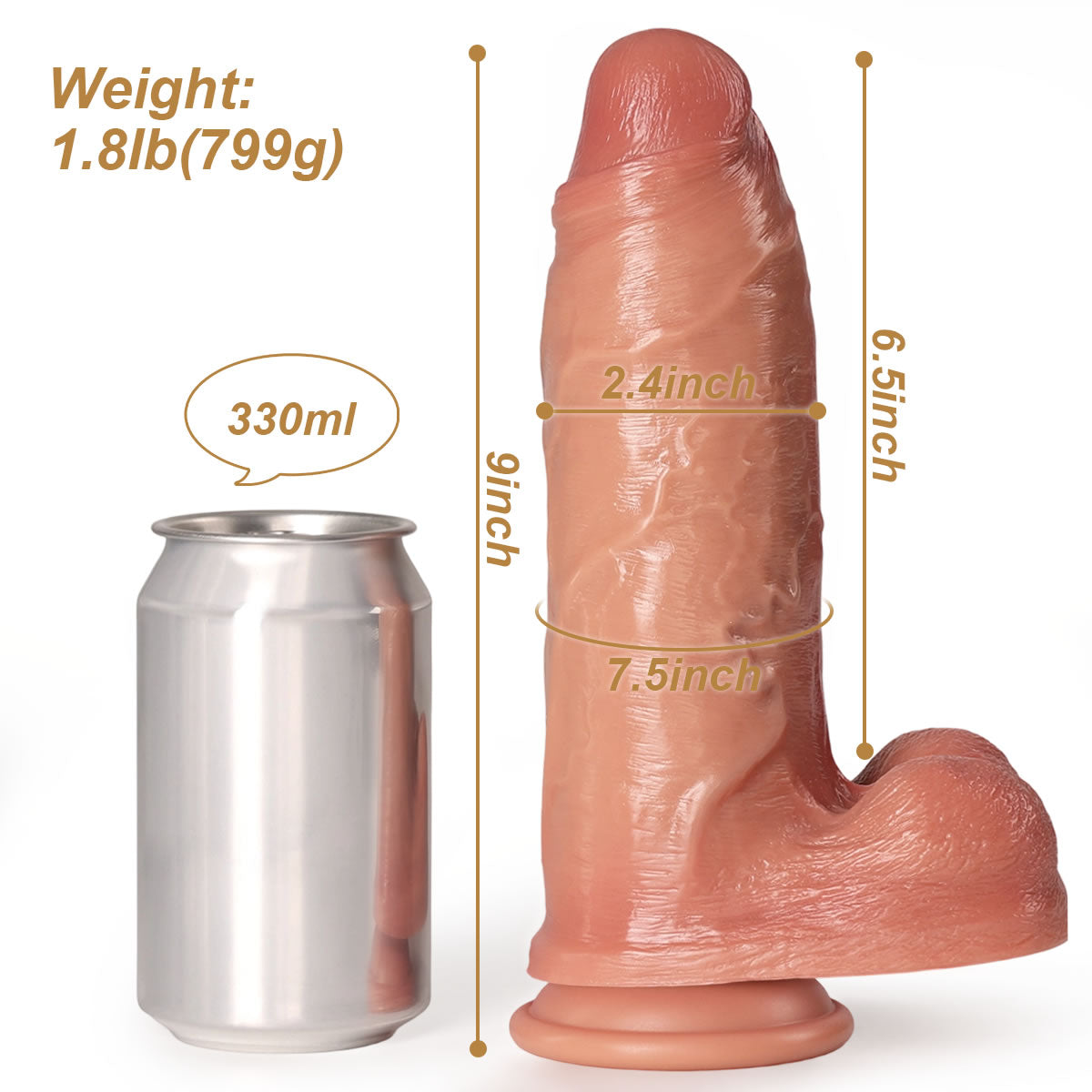Titan Thick Realistic Dildo – Size